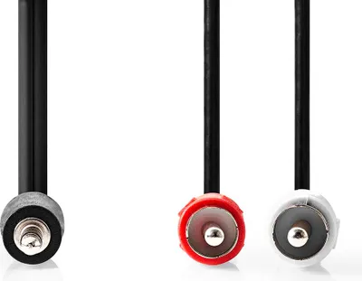 Produktbild von Nedis Stereo-Audiokabel - 3.5 mm Stecker - 2x RCA Stecker - Vernickelt - 1.00 m - Rund - Schwarz - Box