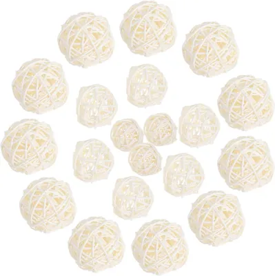 Imagen del producto de Bolas decorativas blancas, 30 unidades, diámetro de 3,5 cm, decoración natural para el hogar
