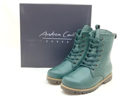 Produktbild von Andrea Conti Damen Schnür Stiefelette mit seitlichem Reißverschluss grün 39