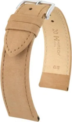 Produktbild von Hirsch Osiris Nubuk Beige Kalbledruckriemen 18 mm Größe M 03433190-2-18
