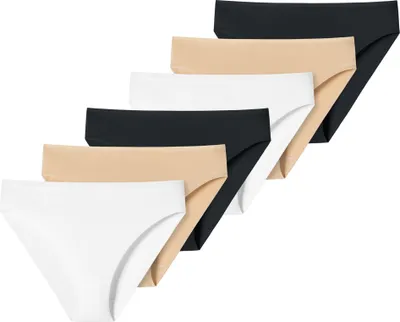 Immagine prodotto di Slip donna UNCOVER by SCHIESSER - Tai, Cotone morbido, confezione da 6 Bianco/Beige/Nero S