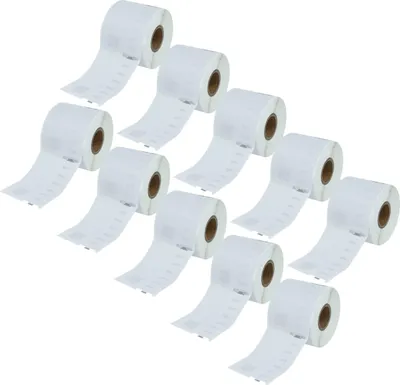 Produktbild von vhbw 10x Rolle 54mm x 70mm (320 Etiketten) Ersatz für Dymo 99015 für Drucker Weiß