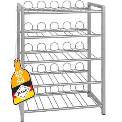 Produktbild von HAKU Flaschenregal Weinregal alu - Metall, B/H/T: 54x76x31 cm
