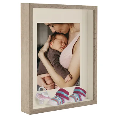 Produktbild von BD ART 28x35 20x25 passepartout Bilderrahmen 3D zum Befüllen Objektrahmen Rahmen für Objekte mit Glas Eiche Trüffe