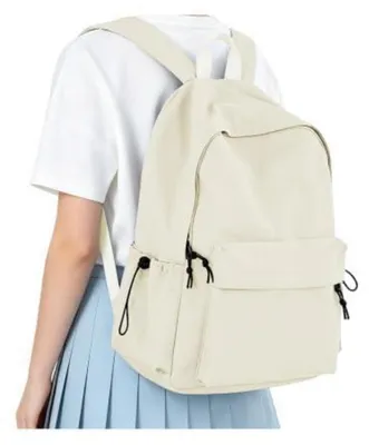 Produktbild von Schulrucksack Damen 14 Zoll Laptop Rucksack Mädchen Teenager Leichter Rucksack Wasserabweisend Beige 32x43x14cm