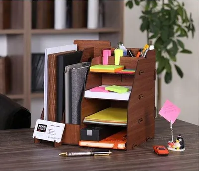 Productafbeelding van Houten documentenhouder, hout, 31 x 22 x 32 cm, bruin