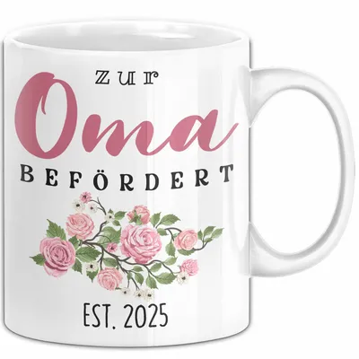 Produktbild von Trendation - Du Wirst Oma 2022 Tasse Geschenk Schwangerschaft Verkünden Großmutter Überraschung Baby Kaffeetasse Oma Befördert 2022 (Weiß)