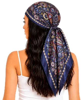 Produktbild von Damenschal Tuch Blume Bandana Kopftuch 90 x 90 cm Bunt