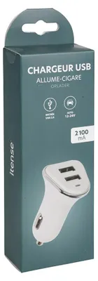 USB-Schnellladegerät für Zigarettenanzünder, 2 Ports, 2100 mA, 10,5 W