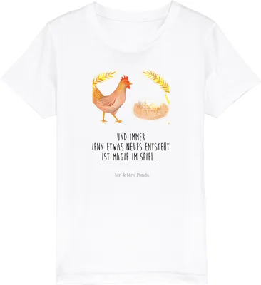 Produktbild von Mr. & Mrs. Panda Kleinkinder T-Shirt Huhn Stolz 3-4 Jahre (98/104) - Weiß - Geschenk, Bauernhof, Hahn, Jungen, Kinder Öko, Hof, Teenager, Magie, Schwangerschaft, Baumwoll