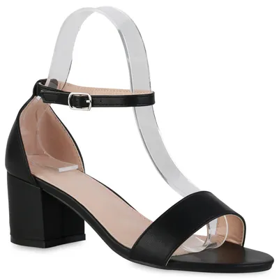 Produktbild von VAN HILL Damen Sandaletten Riemchensandaletten Klassische Schuhe 838359, Farbe: Schwarz, Größe: 37