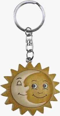 Produktbild von Schlüsselanhänger aus Holz - Sonne und Mond