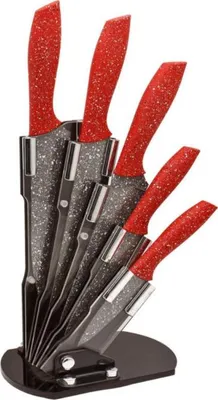 Obrázok produktu pre Sada noov Voltz V51633A5, 5 kusov, mramorov povrch, stojan, erven/siv