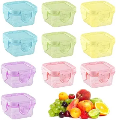 Immagine prodotto di Piccoli contenitori in plastica da 60 ml, vaschette con coperchio, surgelati, confezione da 10