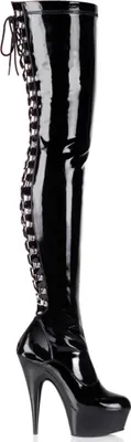 Obrázek produktu pro DELIGHT-3063 dámské kozačky Pleaser, černý lesk , EU 41, US 11