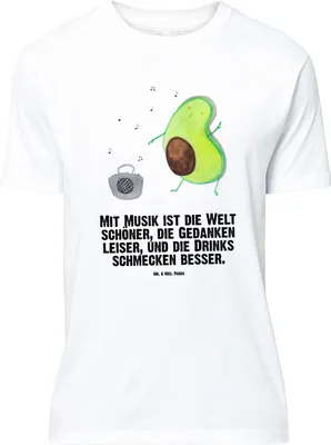 Produktbild von Mr. & Mrs. Panda Größe XL T-Shirt Avocado Tanzen - Weiß - Geschenk, mit Spruch, Tshirt, Singen, Shirt, Musik, Urlaub, Party