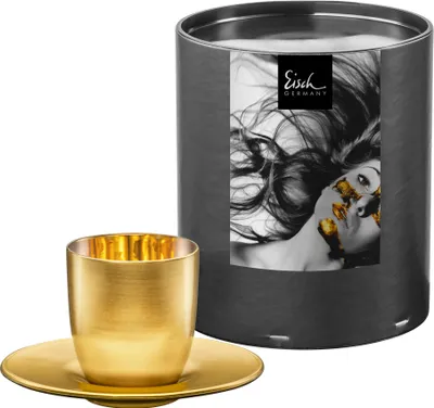Imagen del producto de Vaso para espresso EISCH modelo 109/6, completamente dorado, con posavasos, de la colección GR COSMO, referencia 70510911/180212
