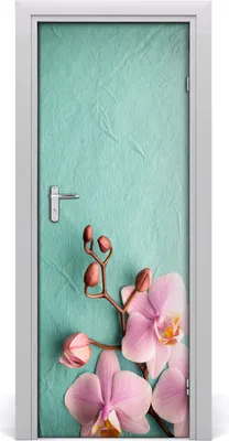 Produktbild von Tulup Türaufkleber 75x205 cm Dekorative Aufkleber Selbstklebend Wasserdichte Tapete Abnehmbar Schlafzimmer Wohnzimmer Wohnkultur - rosa Orchideen