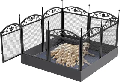 Produktbild von Tavien Hundenren Mira – Hundenbox – Hundekäfig – Puppyren für Training und Innen-/Außenbereich – Faltbar – Schwarz
