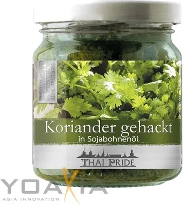 Produktbild von THAI PRIDE Koriander gehackt in Sojabohnenöl 180g | Coriander | EXOTIC FOOD