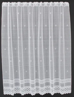 Produktbild von Gardinen Kranzusch Scheibengardine Jacquard gebogt Abschluss 150x62,5 cm H/B weiß Bistrogardine Vorhang Küche 1er Pack