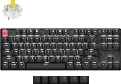 Produktbild von Keychron K8 QMK Version 2 Kabellose Mechanische Tastatur Bluetooth, QWERTY US Layout, LED weiß, Keychron Super Switch Banana K8X-A4