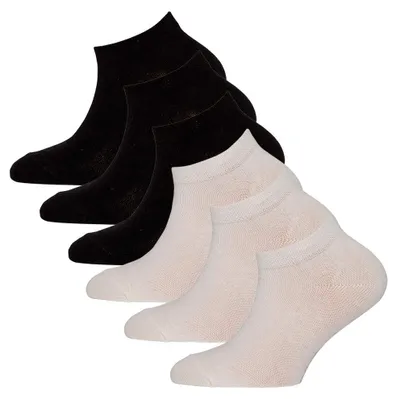 Immagine prodotto di Confezione da 6 paia di calzini sportivi unici, modelli basic per bambine e bambini, in cotone, prodotto con materiali di alta qualità