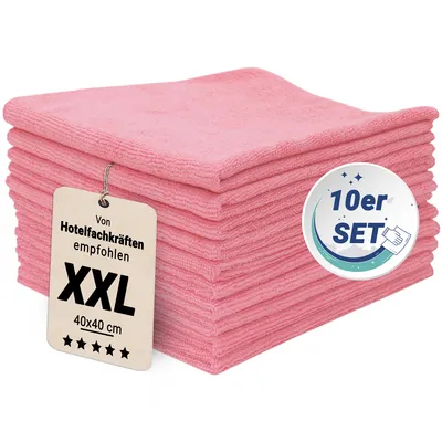 Produktbild von 10er Set Mikrofasertuch, 40x40 cm, rosa