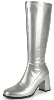 Produktbild von Retro Kniehohe Go-Go-Stiefel für Damen mit Blockabsatz