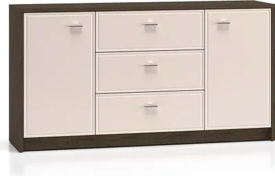 Produktbild von Buffet Kaius mit 3 Schubladen und 2 Türen, Kaschmir und Dunkles Holzoptik, 160cm