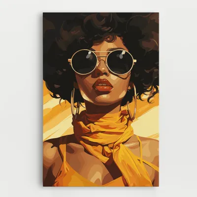 Produktbild von ARTHUB® Leinwandbild 30x40 cm, African Yellow Woman | Wohnzimmerdekoration, Hängende Bilder, Wanddekoration, Heimdekoration, Frauen, Afrikanische Frauen