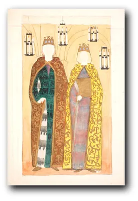 Immagine prodotto di Stampa artistica intitolata "Due figure incoronate" di Agnes Slott-Møller – 60x90 cm – non incorniciata