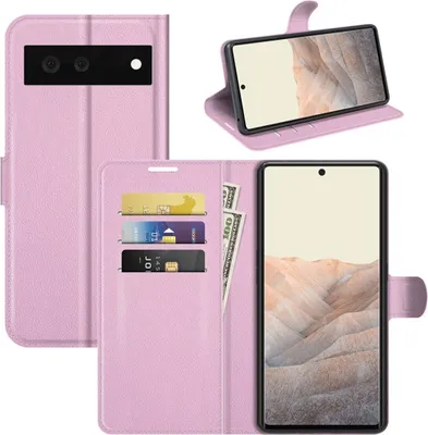 Produktbild von König Design Hülle kompatibel mit Google Pixel 6 Kunstleder Handyhülle - Handy Case Rosa