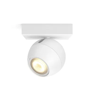 Produktbild von Philips Hue White ambience Buckram Einzelspot Erw., Intelligenter Einbaustrahler, Weiß, LED, Metall, Synthetik, GU10, Kaltweiße