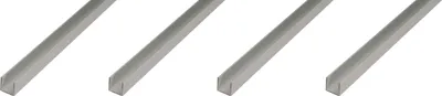 Zdjęcie produktu dla Alberts 4 x profil U, aluminium, 10 x 22 x 10 x 1,5 mm, długość 1 m, anodowane na srebrno