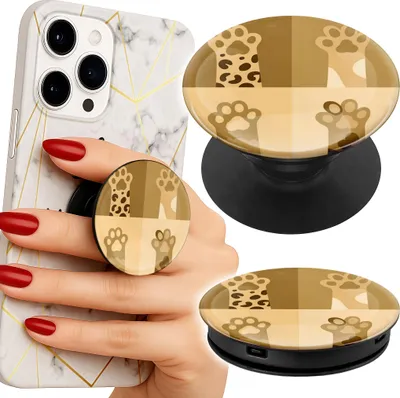 Immagine prodotto di Supporto telefono Popsocket per dito / stand - LOVE CAT WZORY Z KOTAMI ŁAPKI