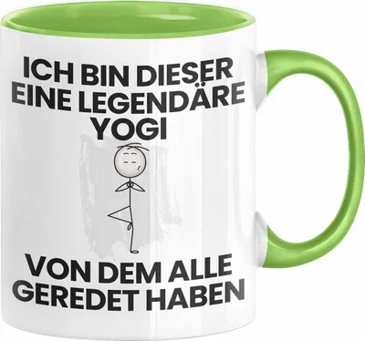 Produktbild von Yogi Geschenk Tasse Lustige Geschenkidee Geburtstag für Yogi Ich Bin Dieser Legendäre Yogi Von Dem Alle Geredet Haben Kaffee-Becher (Grün)