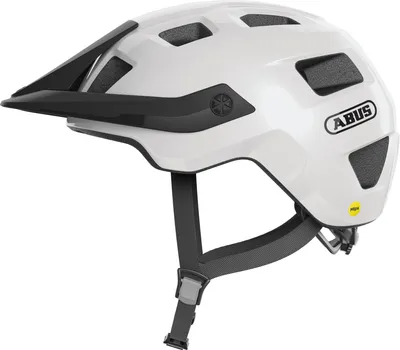 Produktbild von ABUS MTB-Helm MoTrip MIPS - Fahrradhelm für einen sicheren Einstieg in den Mountainbikesport - mit Aufprallschutz - für Damen und Herren - Weiß Glänzend, Größe S (51-55 cm)