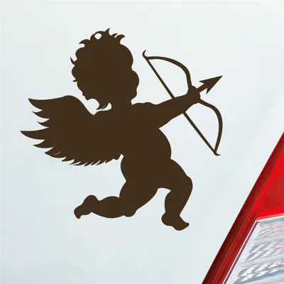 Produktbild von Auto Aufkleber Amor Liebesbote Liebe Love Glück Vale 10x10 cm Braun Sticker Heckscheibenaufkleber
