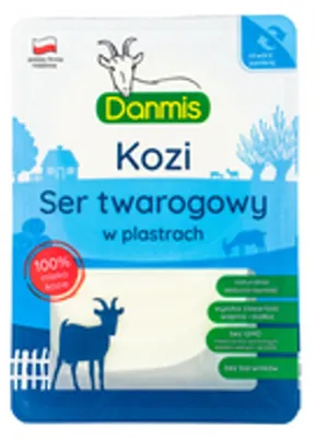 Zdjęcie produktu dla Kozi ser twarogowy termizowany, w plastrach 100g, Danmis