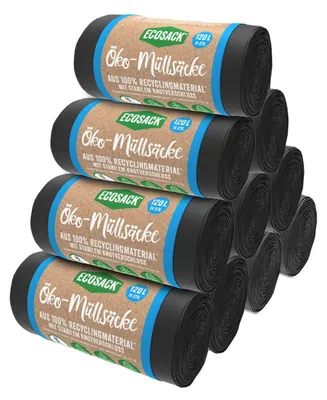 Produktbild von ECOSACK Müllbeutel 120L 240 Stk. Öko Müllsäcke Müllbeutel schwarz recycelbar