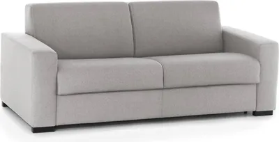 Produktbild von Schlafsofa Aliana, 3-Sitzer-Sofa, 100%  Italy, Wohnzimmersofa mit drehbarer–ffnung, aus gepolstertem Stoff, mit Standard-Armlehnen, Cm 220x95h90, Grau