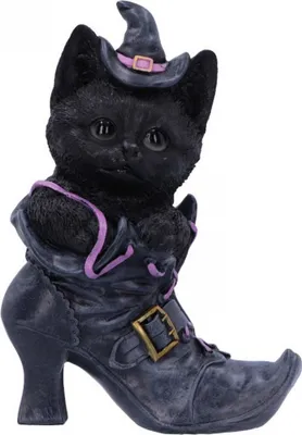 Produktbild von Schwarze Hexenkatze im Stiefel als zauberhafte Tischdeko