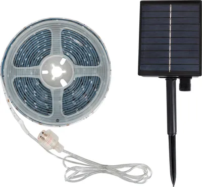 Produktbild von LED-Streifen Solar Außen 3.7V DC 30LED/m 5m IP65 Breite 8mm Schnitt alle 3cm 4000K Neutralweiß