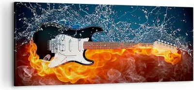 Produktbild von Bild auf Leinwand - Leinwandbild - Gitarre Instrument Musik - 120x50cm - Wand Bild - Wanddeko - Leinwanddruck - Bilder - Kunstdruck - Wanddekoration - Leinwand bilder - Wandkunst - AB120x50-0215