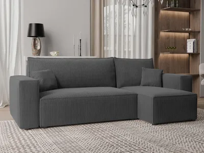 A modern living room with a sectional sofa.
