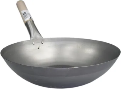 Produktbild von [ Wok Ø 30 cm flacher Boden ] Asiatische Eisenpfanne / Küchen Wok / Pfanne