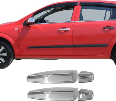 Image de Couverture de poignée de porte pour Opel Astra H 2004-2009 en Acier Inox 4Pcs