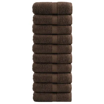 Obrázok produktu pre Prémiové uteráky pre hostí SOLUND, 10 kusov, hnedé, 30x50 cm, 600 g/m²