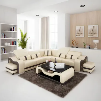 Produktbild von Ledersofa Design Sofa Ecksofa L Form Modernes Ecksofa Polster Wohnzimmer Möbel